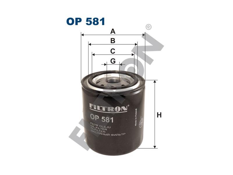 FILTRON OP581 — YAĞ FİLTRESİ TOYOTA CELICA 2.0GT 77-81 NISSAN 300 ZX 3.0 TURBO ALMERA 1.6 95-00
