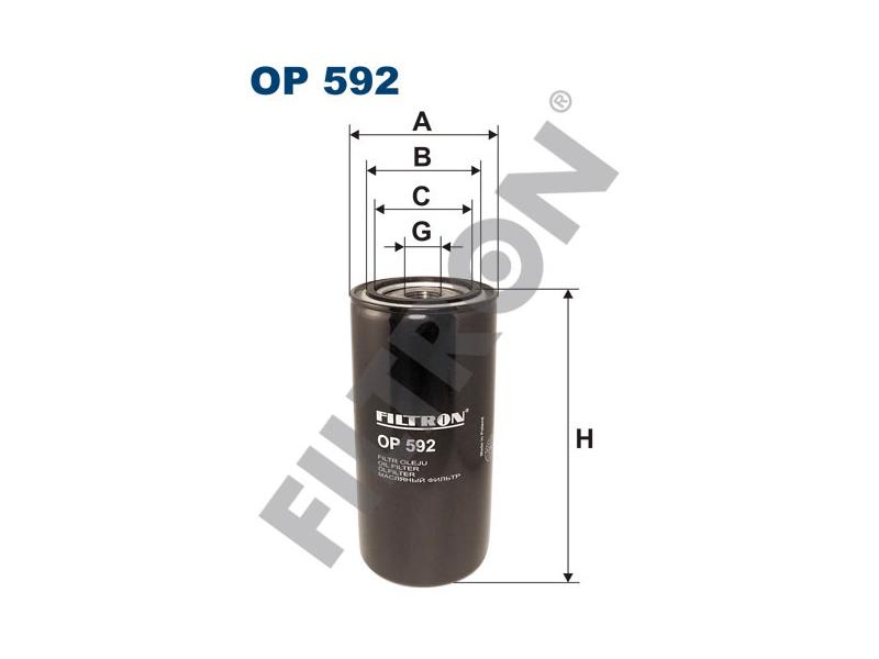 FILTRON OP592 — YAĞ FİLTRESİ AGCO, CASE IH, CATERPILLAR, DAF, DEMAG, DEUTZ, DEUTZ-FAHR, FIAT, FORD, HANOMAG HENSCHEL
