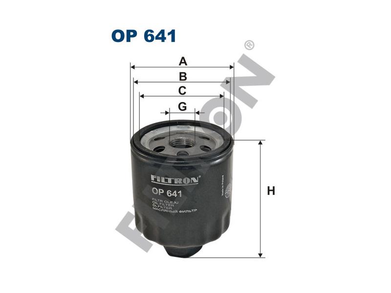 FILTRON OP641 — YAĞ FİLTRESİ VOLKSWAGEN BORA, GOLF III IV V, POLO, POLO CLS SKODA FABIA 1.4, FELICIA 1.6, OCTAVIA 1.4