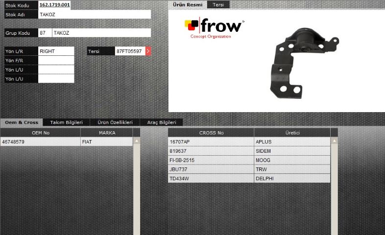 FROW 1621719001 — SALINCAK BURCU (ARKA SAG) FIAT DOBLO 2000-