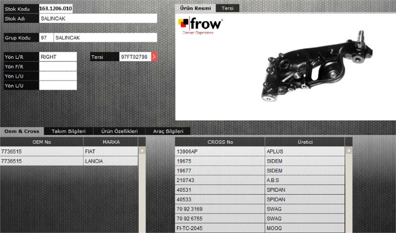 FROW 1631206010 — SALINCAK (ARKA SAG) FIAT PUNTO 93-