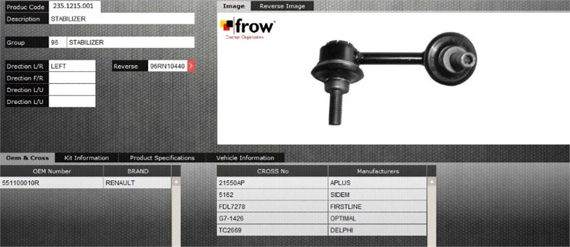 FROW 2351215001 — Z ROT (STABILIZER) (ARKA SAĞ SOL) RENAULT LATITUDE