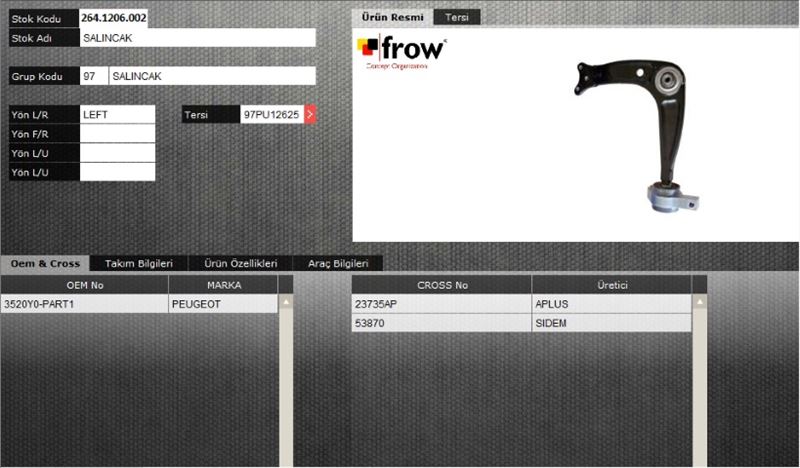 FROW 2641206003 — SALINCAK (SOL ÖN) PEUGEOT P508 (ROTİLSİZ)