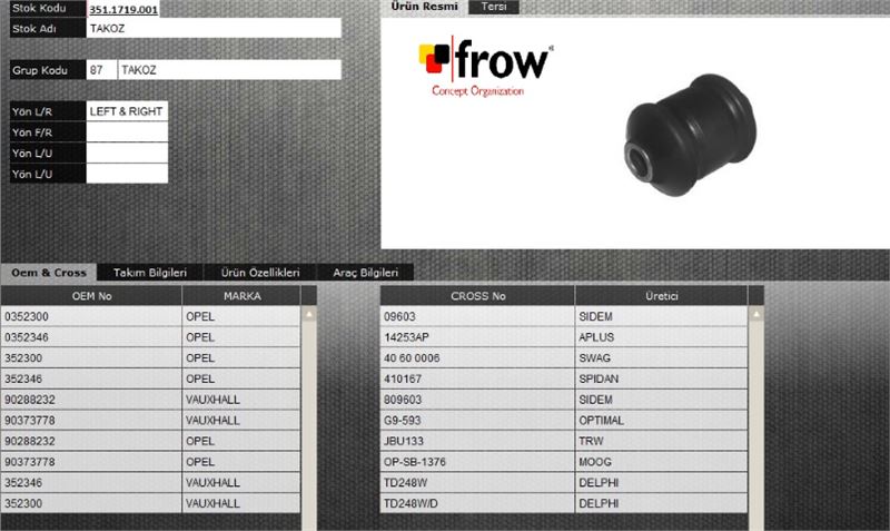 FROW 3511719001 — SALINCAK BURCU OPEL ASTRA F VECTRA