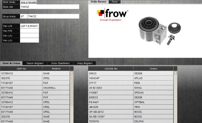 FROW 3561719002 — SALINCAK BURCU OPEL VECTRA C