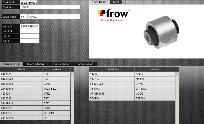 FROW 3561719004 — SALINCAK BURCU OPEL VECTRA C