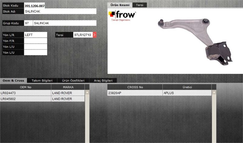 FROW 3911206007 — SALINCAK (SOL ON) LAND ROVER EVOQUE 2011