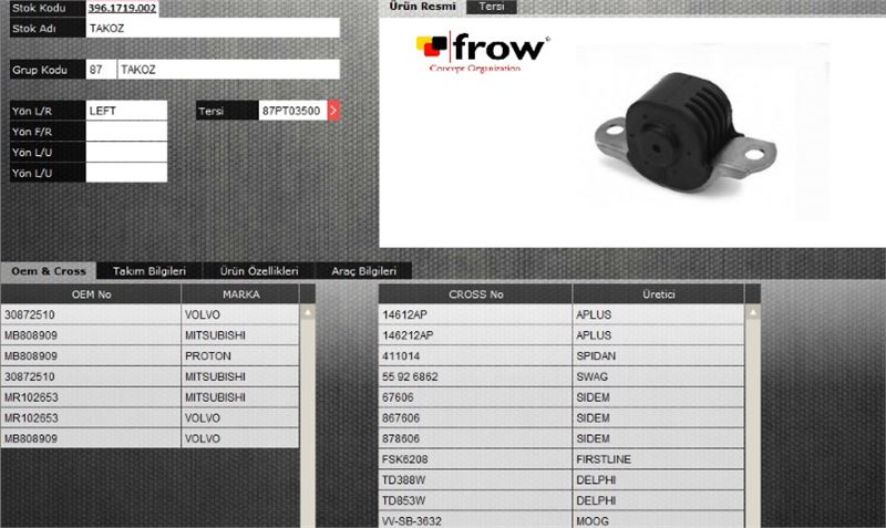 FROW 3961719002 — SALINCAK BURCU (SOL) VOLVO S40 V40