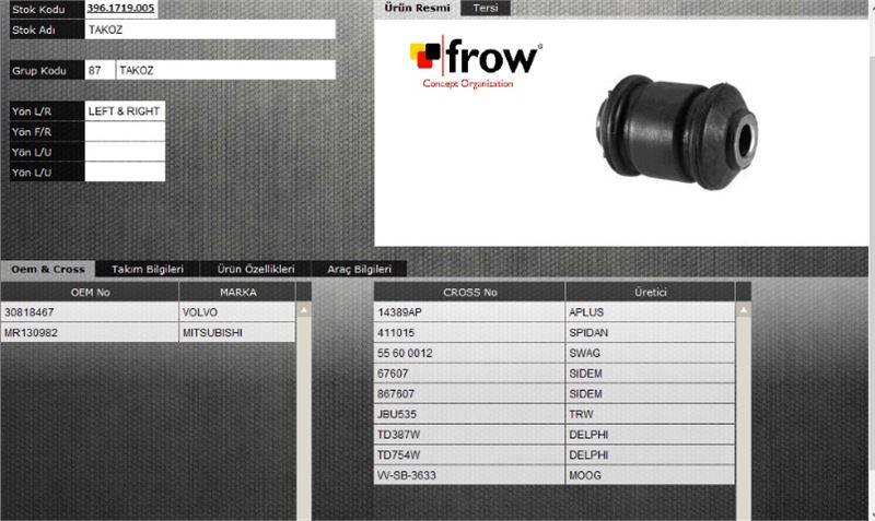 FROW 3961719005 — SALINCAK BURCU MITSUBISHI S40 V40