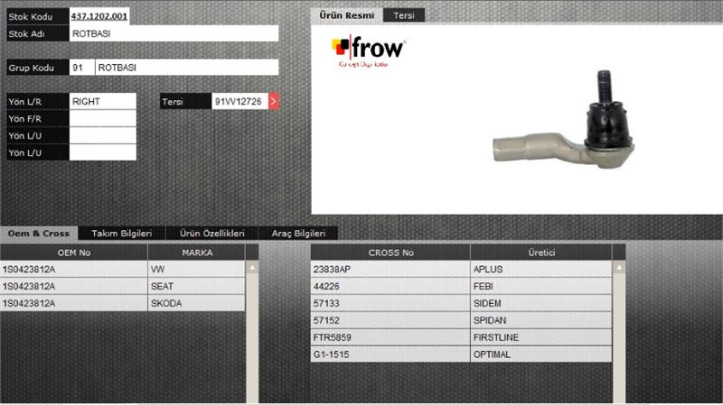 FROW 4371202001 — ROT BASI (SOL) VOLKSWAGEN UP 2011-