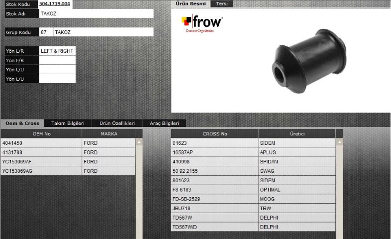 FROW 5041719004 — SALINCAK BURCU FORD TRANSIT 00-