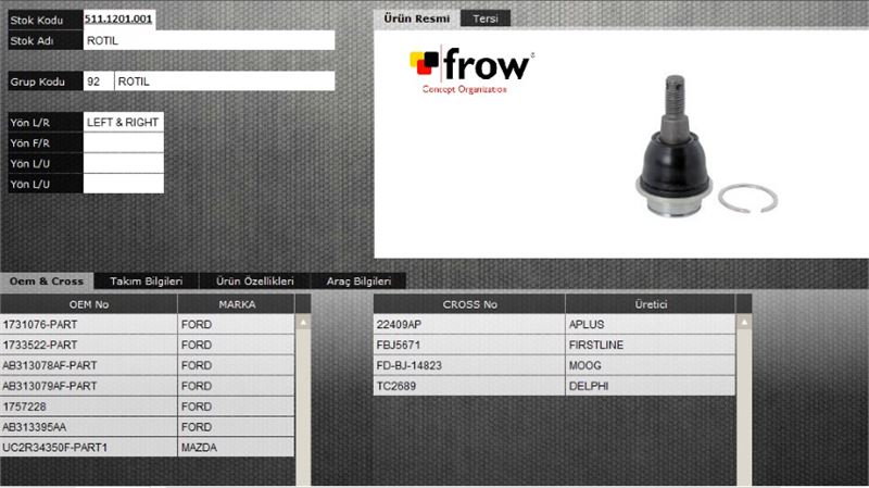FROW 5111201001 — ROTİL (ALT SAĞ SOL) FORD RANGER T6 2011 01