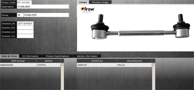 FROW 5511215050 — Z ROT (STABILIZER) (ON SAG) TOYOTA SAG SOL CELICE 99-