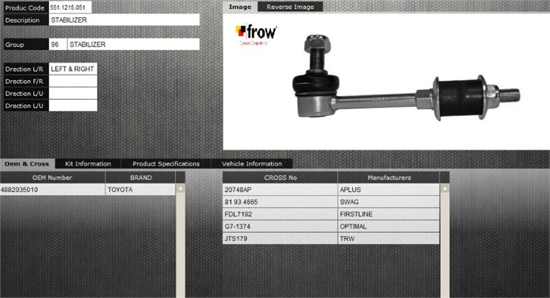 FROW 5511215051 — Z ROT (STABILIZER) (ÖN SAĞ SOL) TOYOTA RUNNUR 4