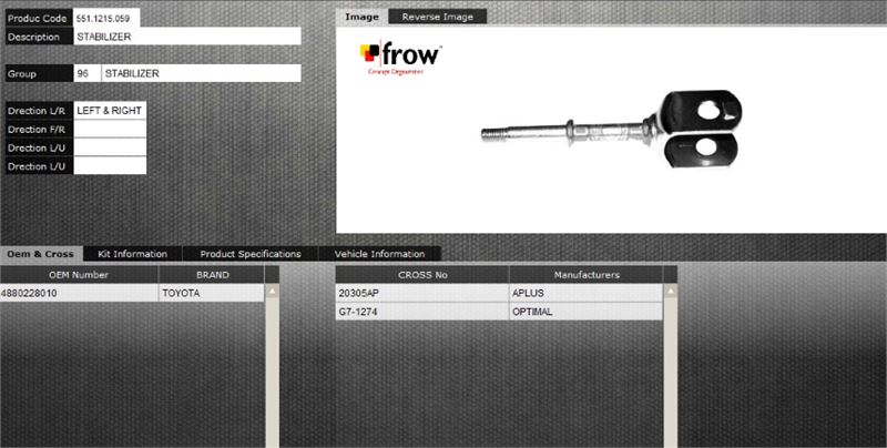 FROW 5511215059 — Z ROT (STABILIZER) (ÖN SAĞ SOL) TOYOTA LITEACE 1985-
