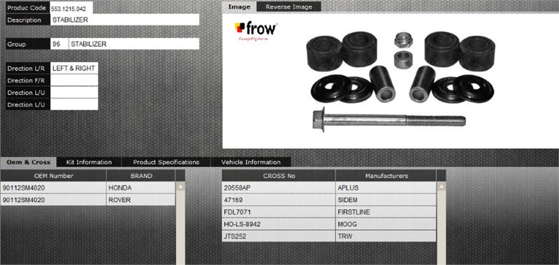 FROW 5531215042 — Z ROT (STABILIZER) (ÖN SAĞ) HONDA ACCORD III 90- 93