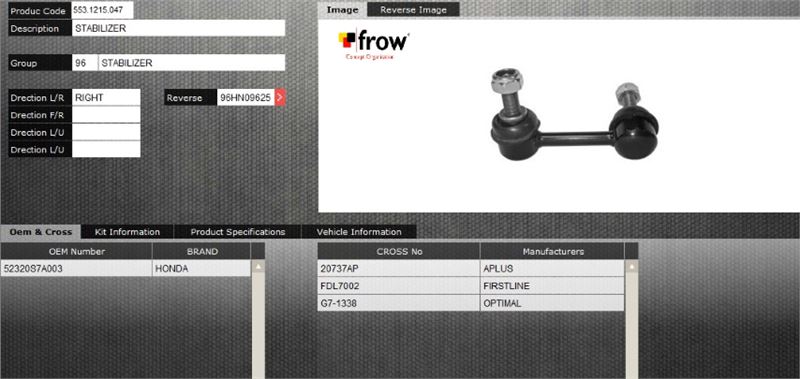 FROW 5531215047 — Z ROT (STABILIZER) (ARKA SAG) HONDA STREAM 01-