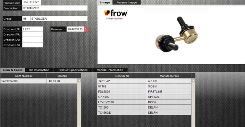 FROW 5541215047 — Z ROT (STABILIZER) (ON SOL) HYUNDAI TRAJET 2000-