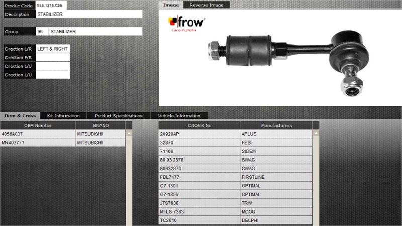 FROW 5551215026 — Z ROT (STABILIZER) (ARKA SAG SOL) MITSUBISHI LANCER .