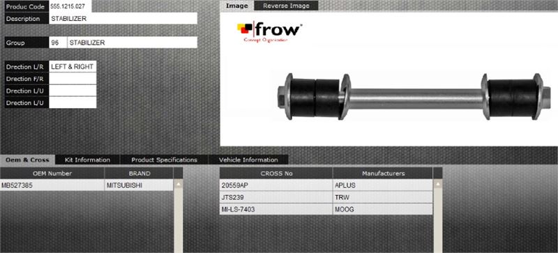 FROW 5551215027 — Z ROT (STABILIZER) (ON SAG SOL) MITSUBISHI L300 1978- 1982