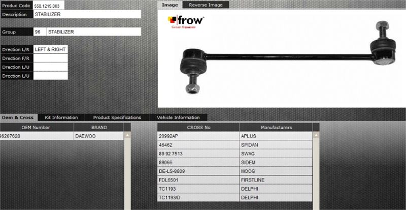 FROW 5581215003 — Z ROT (STABILIZER) (ÖN SAĞ SOL) DAEWOO LEGANZA 2.0 26V