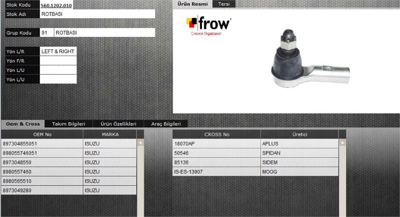 FROW 5601202010 — ROT BAŞI (SAĞ SOL) FORD D-MAX 2008-