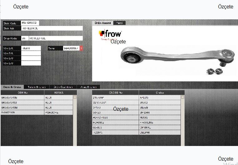 FROW 6541205002 — ROTILLI KOL (ARKA UST SAG) AUDI A5 Q5 09 08