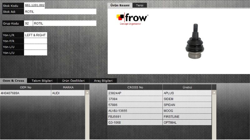 FROW 6611201002 — ROTİL (ALT SAĞ SOL) AUDI A8 (4H) 2009-