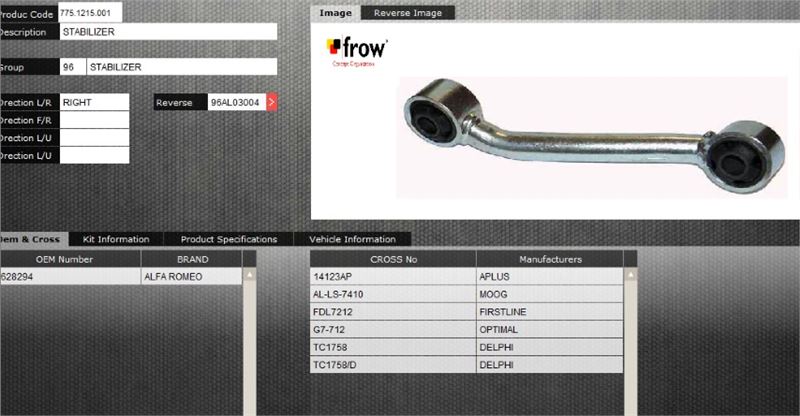 FROW 7751215001 — Z ROT (STABILIZER) (ARKA SAĞ SOL) ALFA ROMEO 166 1998-