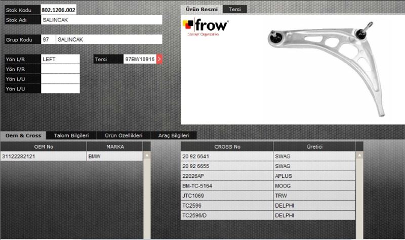 FROW 8021206002 — SALINCAK (SOL) BMW E46 Z4 E85 Z4 E86 3 SERISI 99-05