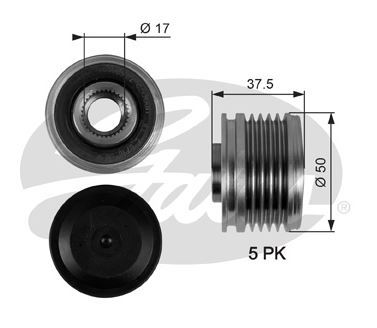 GATES OAP7053 — ALTERNATÖR KASNAĞI (MITSUBISHI COLT 1.5D 2004-2012 MERCEDES A 160 170 180 200 B 180 200 C 200)