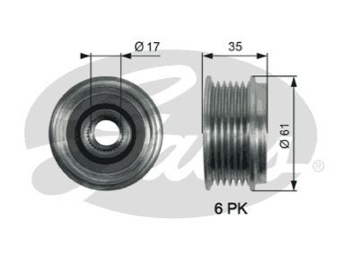 GATES OAP7166 — ALTERNATÖR RULMANI AMAROK 3.0 V6 TDI 08- CRAFTER 2.0 TDI 16- CAR CEX DAV