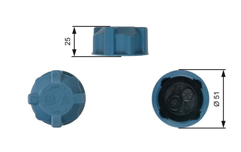 GATES RC220 — RADYATÖR EK DEPO KAPAĞI FIAT BRAVA, BRAVO I, DOBLO, IDEA, LINEA , PALIO, ALBEA 1.3 D Multıjet, 1.9 JTD 96-
