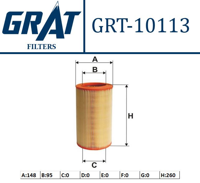 GRAT 10113 — HAVA FİLTRESİ (FIAT BRAVO II 1.4 T-JET 1.6 JTD 2.0 JTD 08-)