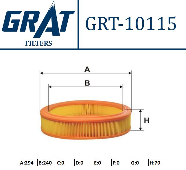 GRAT 10115 — HAVA FİLTRESİ ( FIAT DOBLO PUNTO 1.2 99-10 )