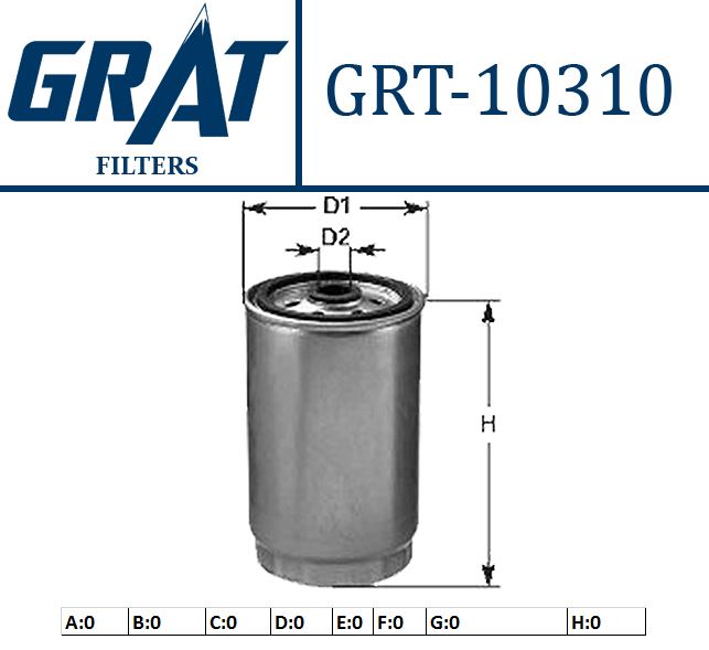 GRAT 10310 — YAKIT FİLTRESİ (FIAT BRAVA BRAVO MAREA 1.9 JTD DUCATO 1.9TD 2.5TD 2.8TDI)