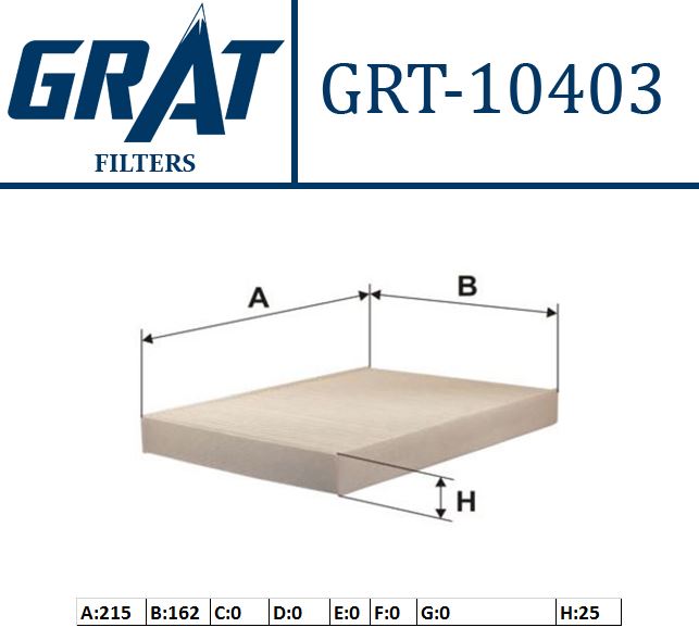 GRAT 10403 — POLEN FİLTRESİ (FIAT DOBLO IDEA PUNTO 01-)
