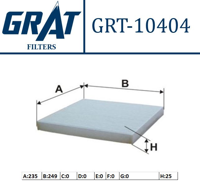GRAT 10404 — POLEN FİLTRESİ OPEL MOVANO C FIAT DUCATO PEUGEOT BOXER CITROEN JUMPER 06