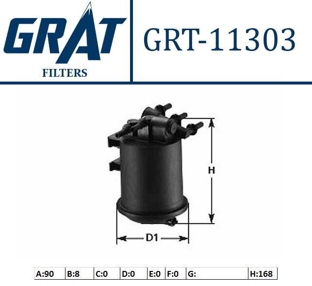 GRAT 11303 — YAKIT FİLTRESİ (RENAULT MEGANE-LAGUNA-KANGOO 1.9DCI)