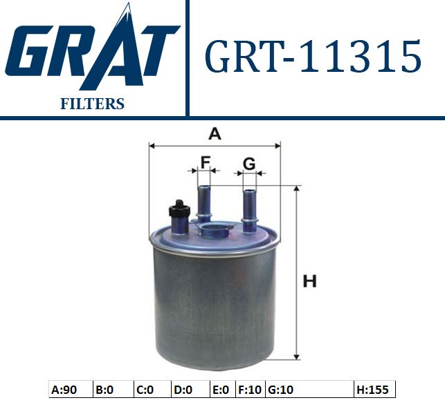 GRAT 11315 — YAKIT FILTRESI ( RENAULT KANGOO 1.5DCI 08-/LAGUNA III 1.5DCI-2.0DCI 07- )