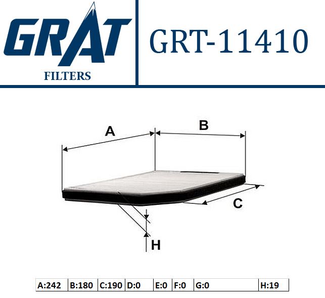 GRAT 11410 — KABİN FİLTRESİ ( RENAULT LAGUNA -02)