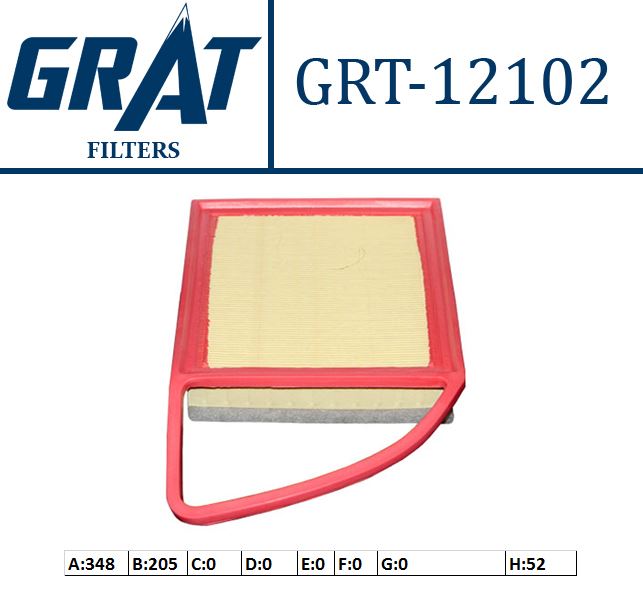 GRAT 12102 — HAVA FİLTRESİ SÜNGERLİ ( PEUGEOT PARTNER-BERLINGO 10- P206-P207-P308 07-P2008-P508 1.6HDI 13-/ CITROEN C3-C4-C5