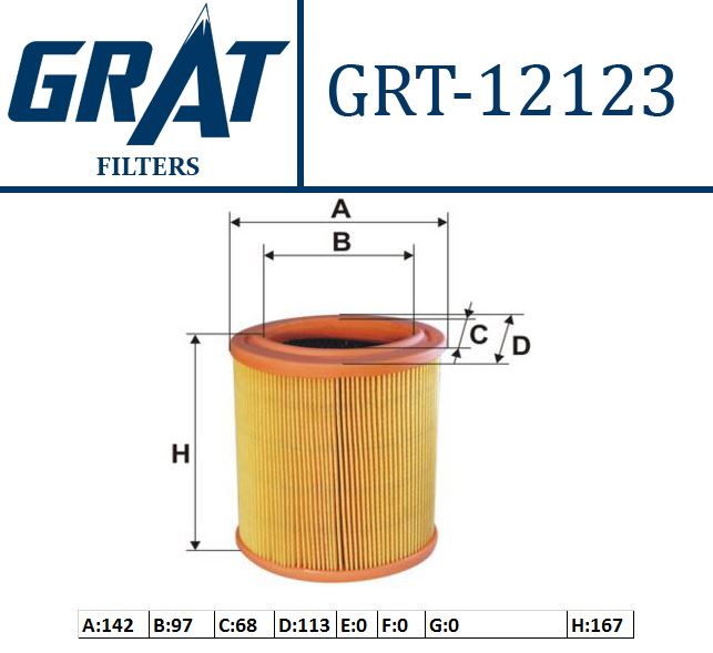 GRAT 12123 — HAVA FILTRESI ( PEUGEOT 106-306-PARTNER / CITROEN SAXO 1.4)