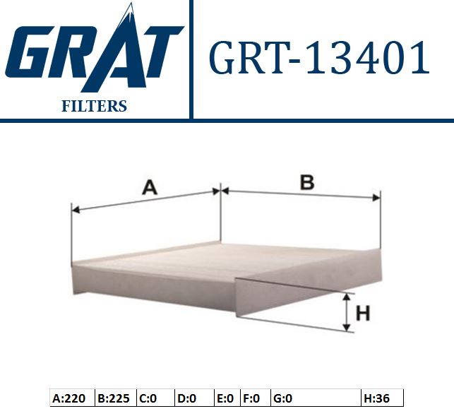 GRAT 13401 — KABIN FILTRESI - (PEUGEOT PARTNER/ CITROEN BERLINGO-XSARA)