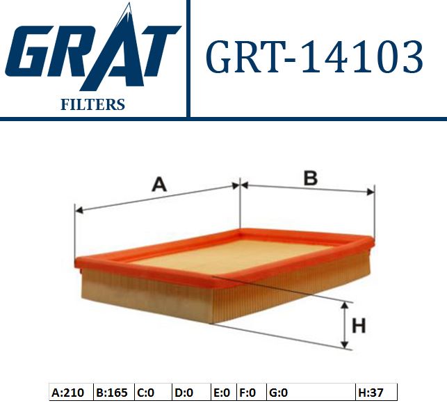 GRAT 14103 — HAVA FİLTRESİ OPEL CORSA B COMBO B