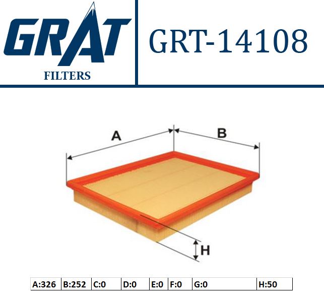 GRAT 14108 — HAVA FİLTRESİ (OPEL VECTRA C 1.6 1.8 2.0 2.0CDTI 3.0CDTI 02-/SIGNUM 1.8 2.0 1.9 2.0CDTI 04-)