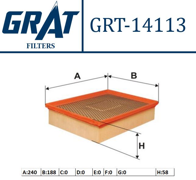 GRAT 14113 — HAVA FİLTRESİ ( OPEL VECTRA B 2.0D )