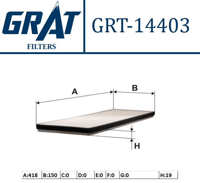 GRAT 14403 — KABIN FILTRESI ( OPEL ASTRA F-CORSA B-TIGRA )