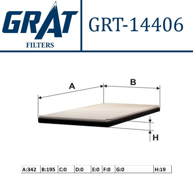GRAT 14406 — KABİN FİLTRESİ ( OPEL MERIVA 04-10 )