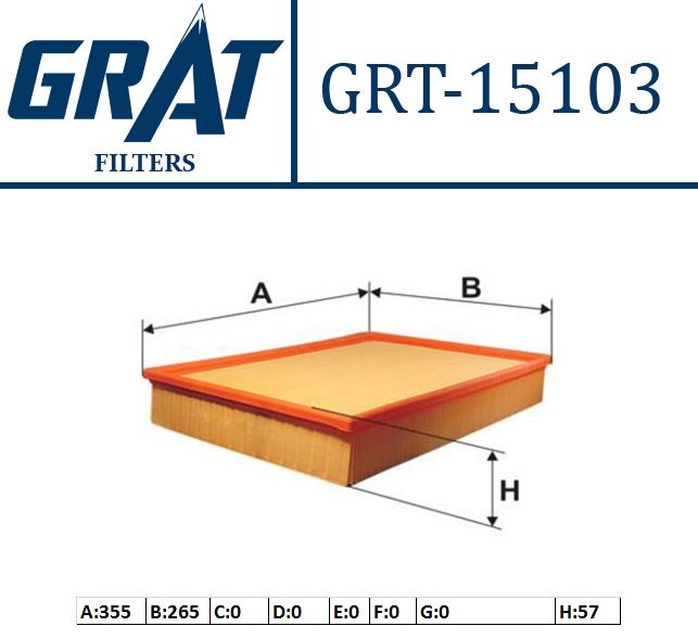 GRAT 15103 — HAVA FİLTRESİ (VW CRAFTER 06-16 MERCEDES SPRINTER 06-)